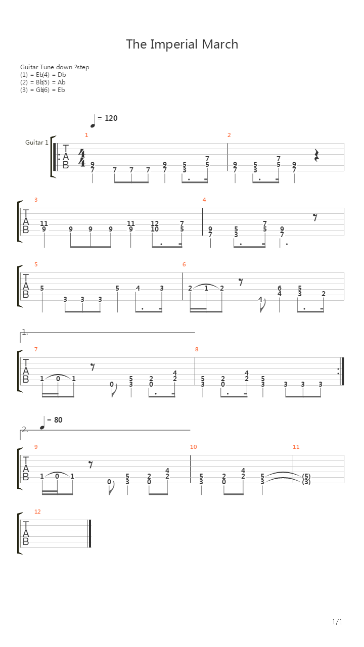 Imperial March吉他谱