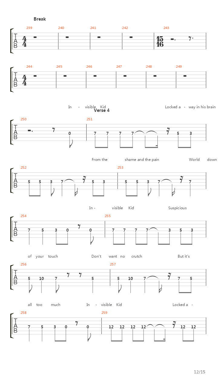 Invisible Kid吉他谱