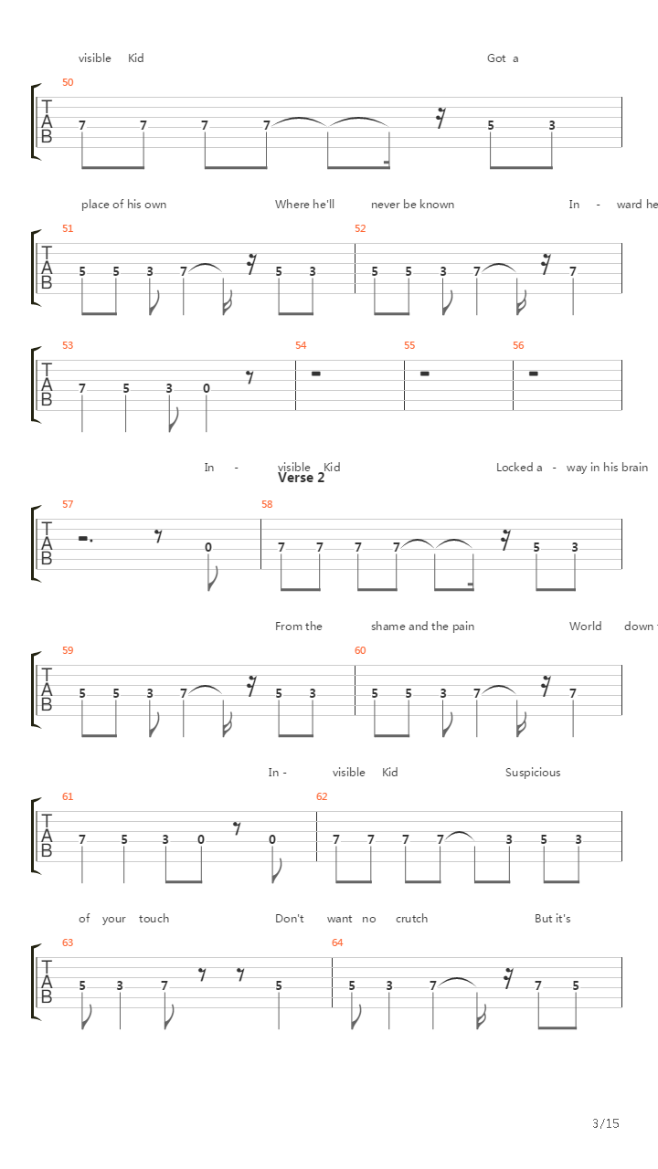 Invisible Kid吉他谱