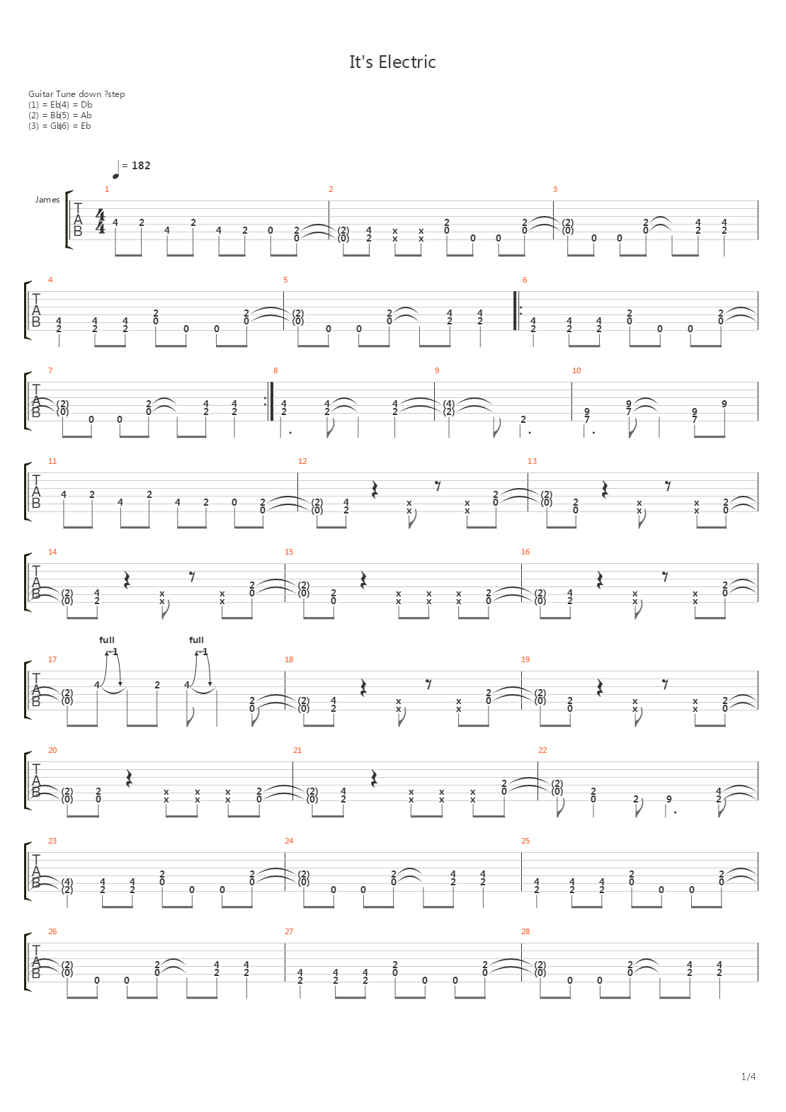 It's Electric吉他谱