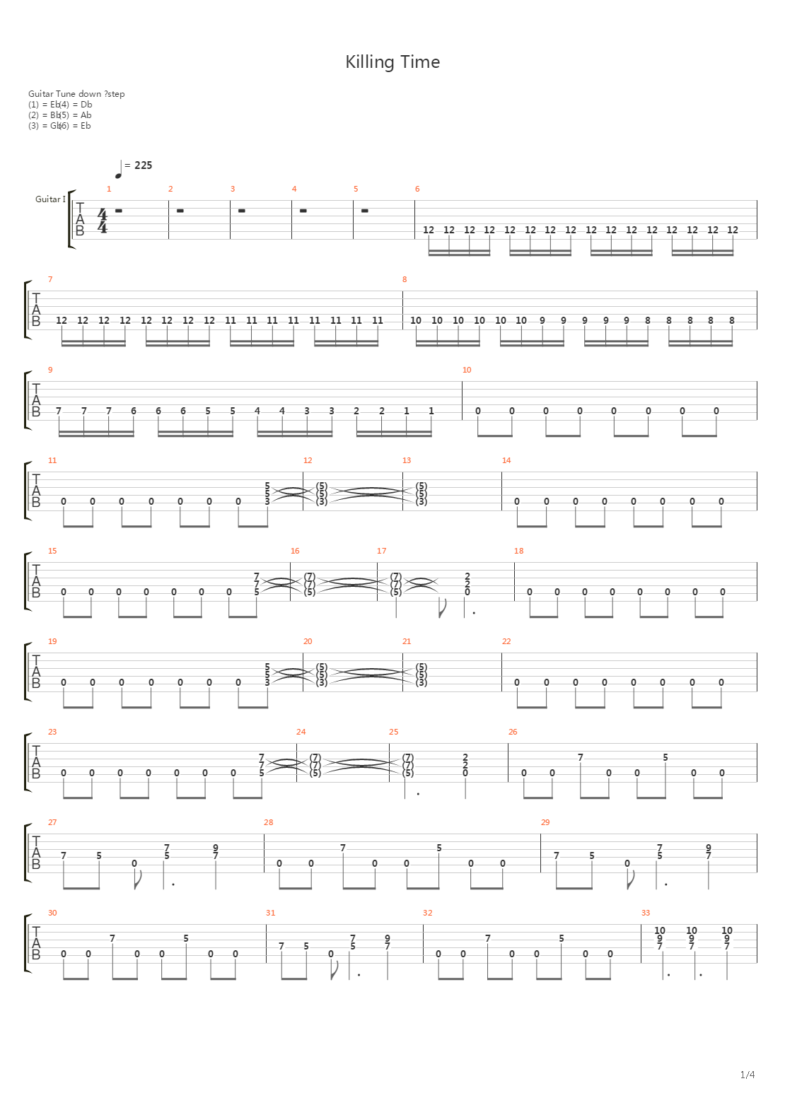 Killing Time吉他谱