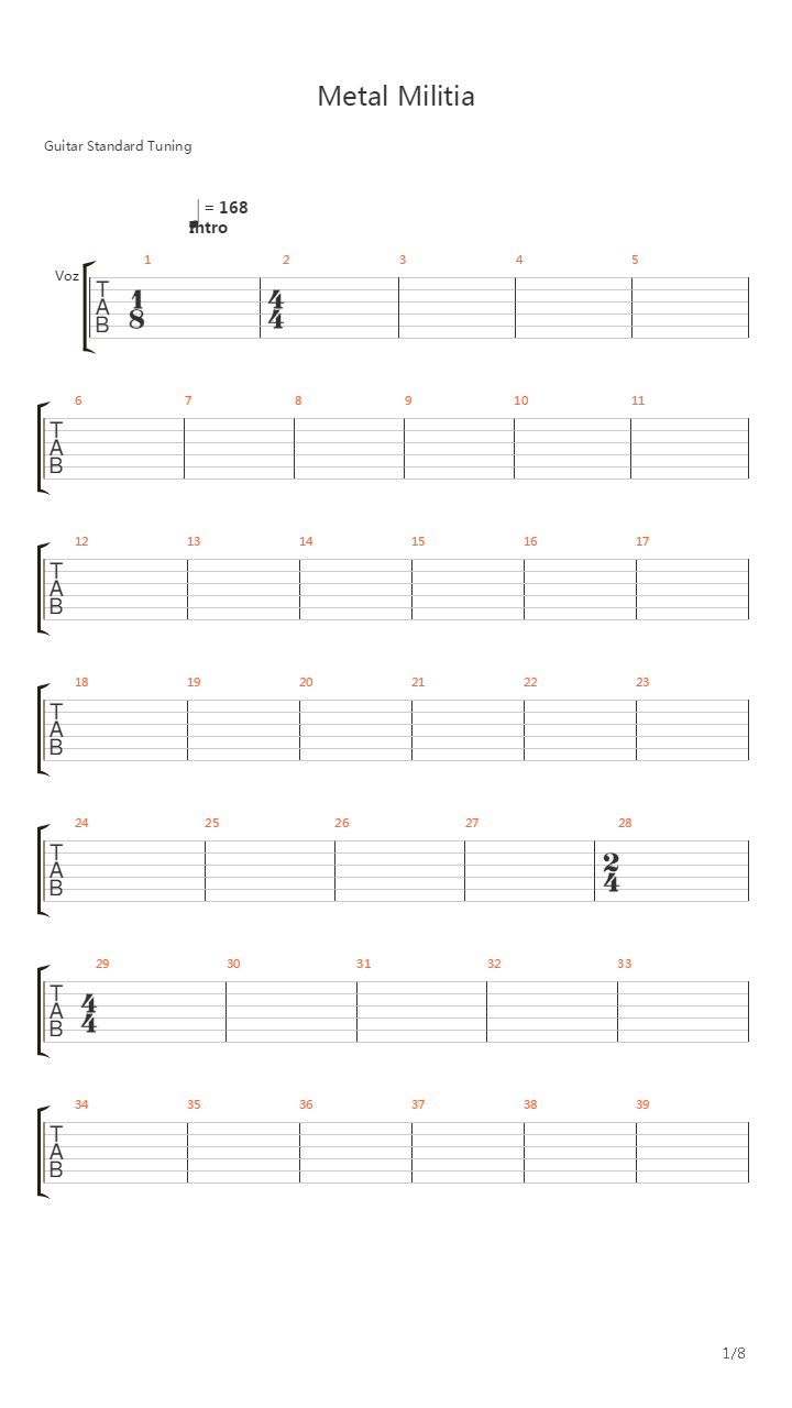 Metal Militia吉他谱