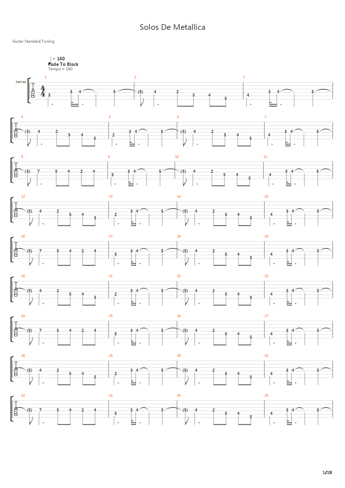 Metallica Extreme Solos吉他谱