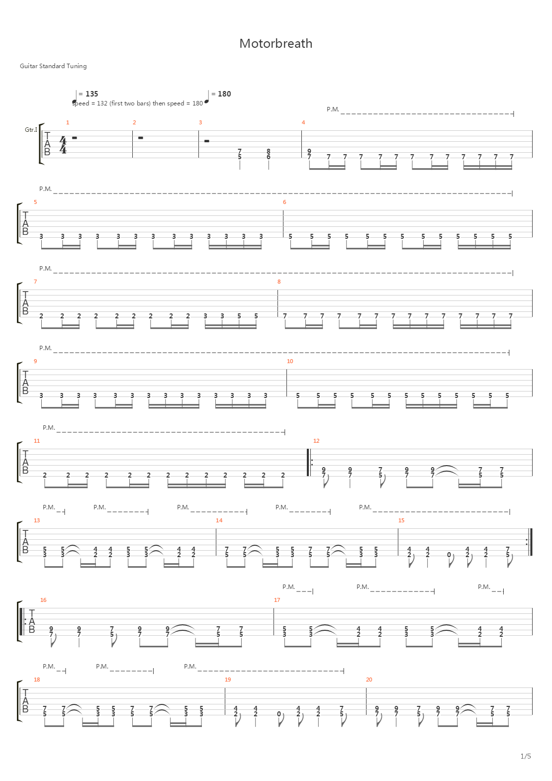 Motorbreath吉他谱