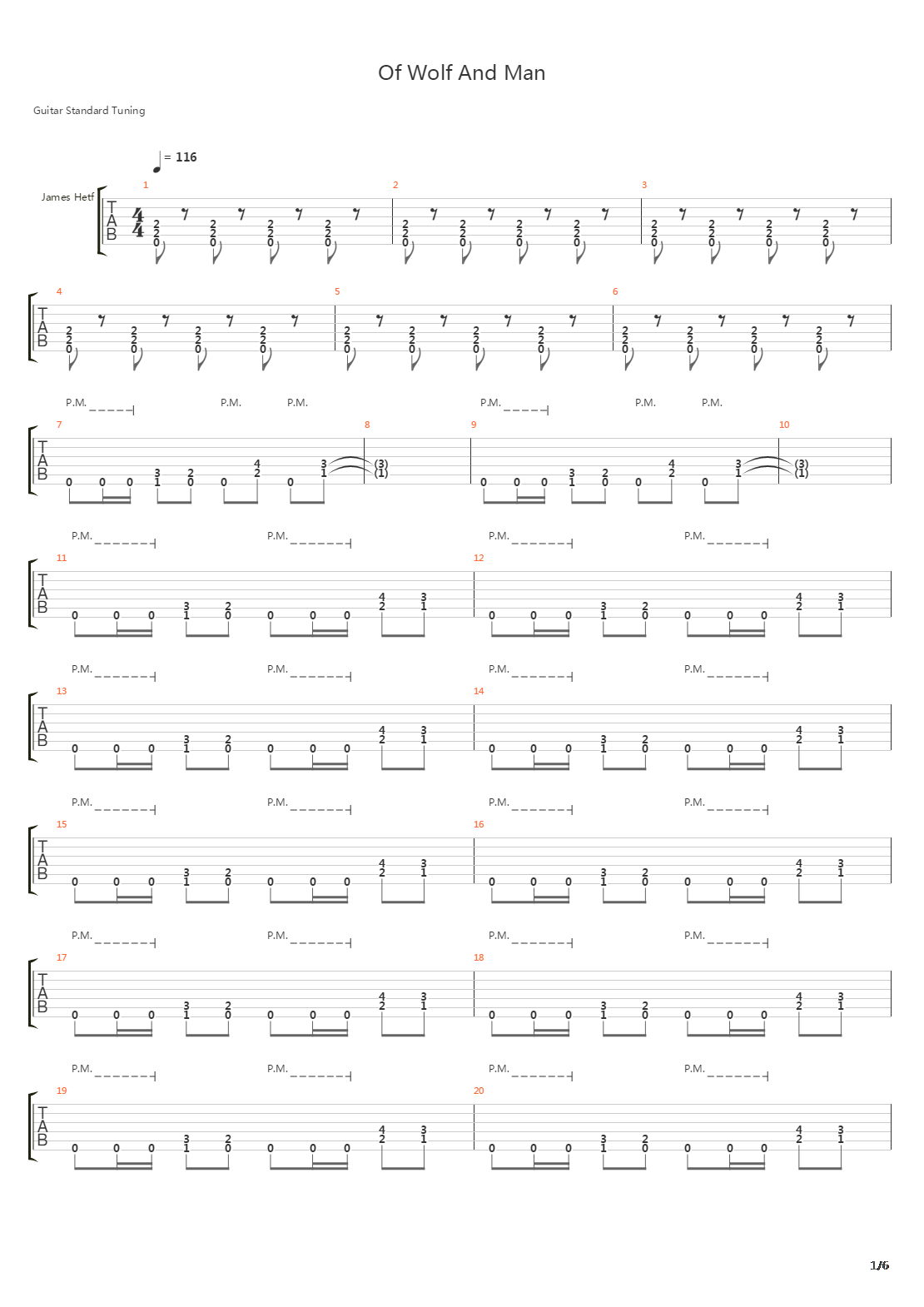 Of Wolf And Man吉他谱