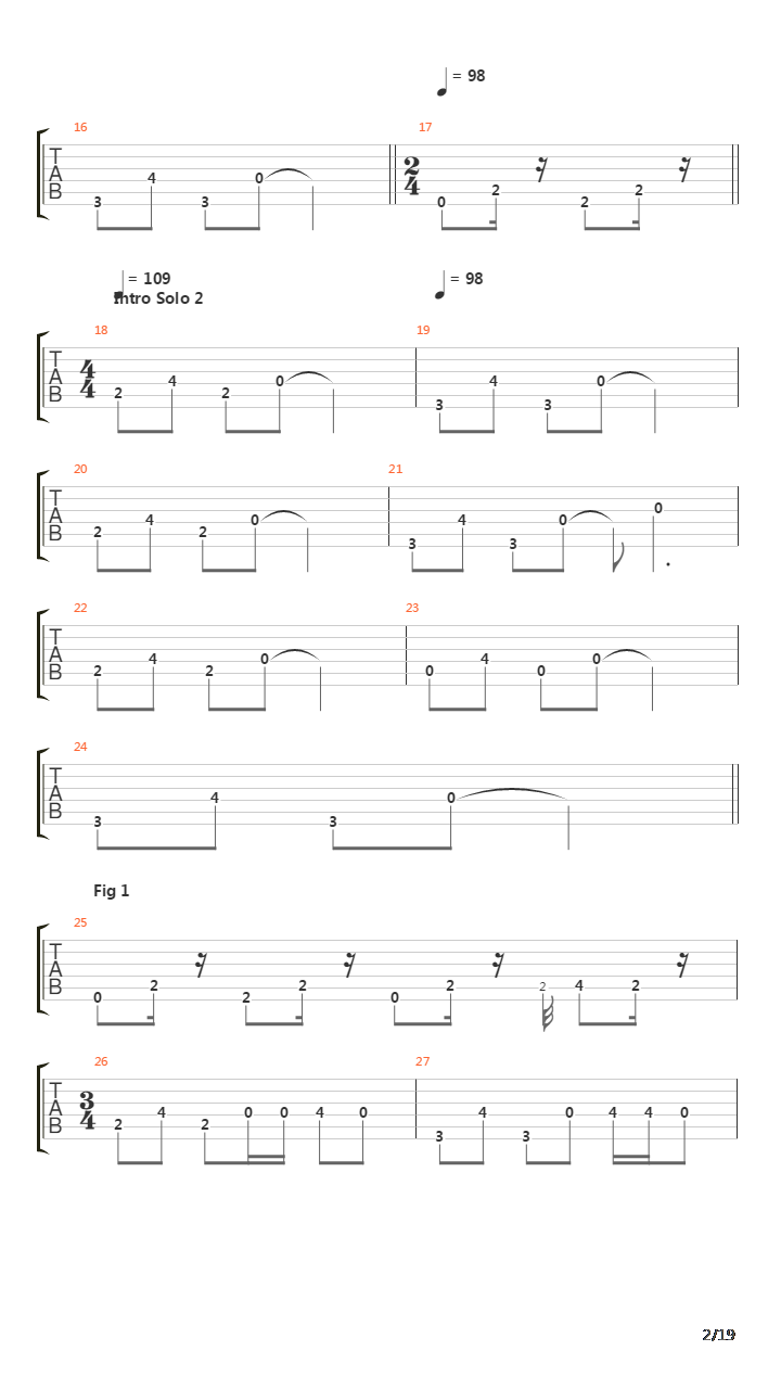 One吉他谱