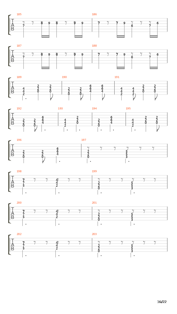 Orion吉他谱