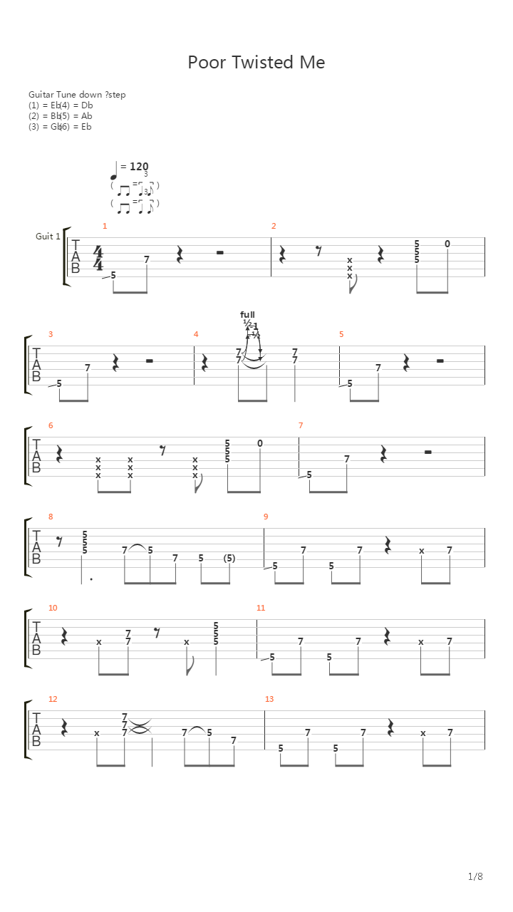 Poor Twisted Me吉他谱