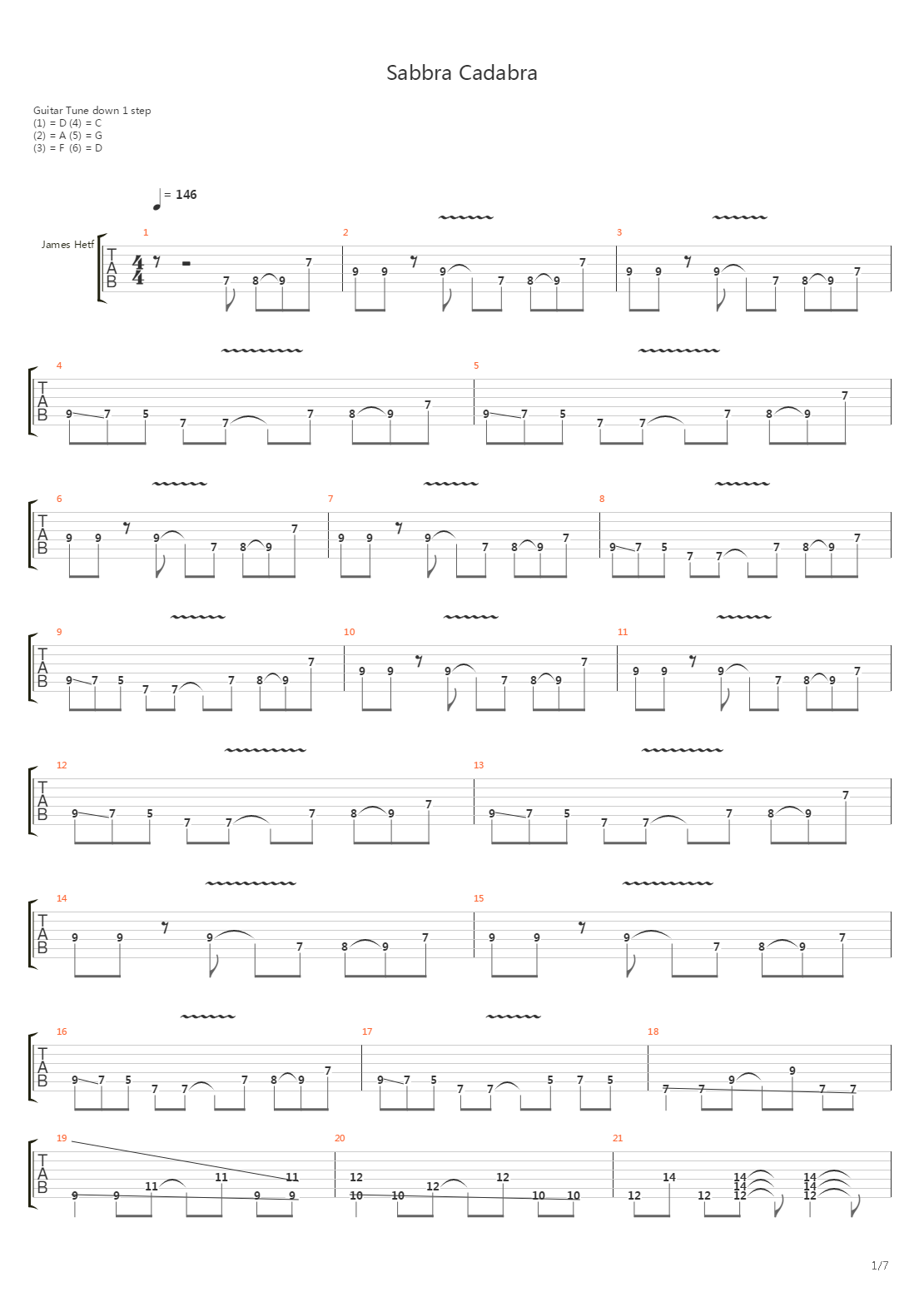 Sabbra Cadabra吉他谱