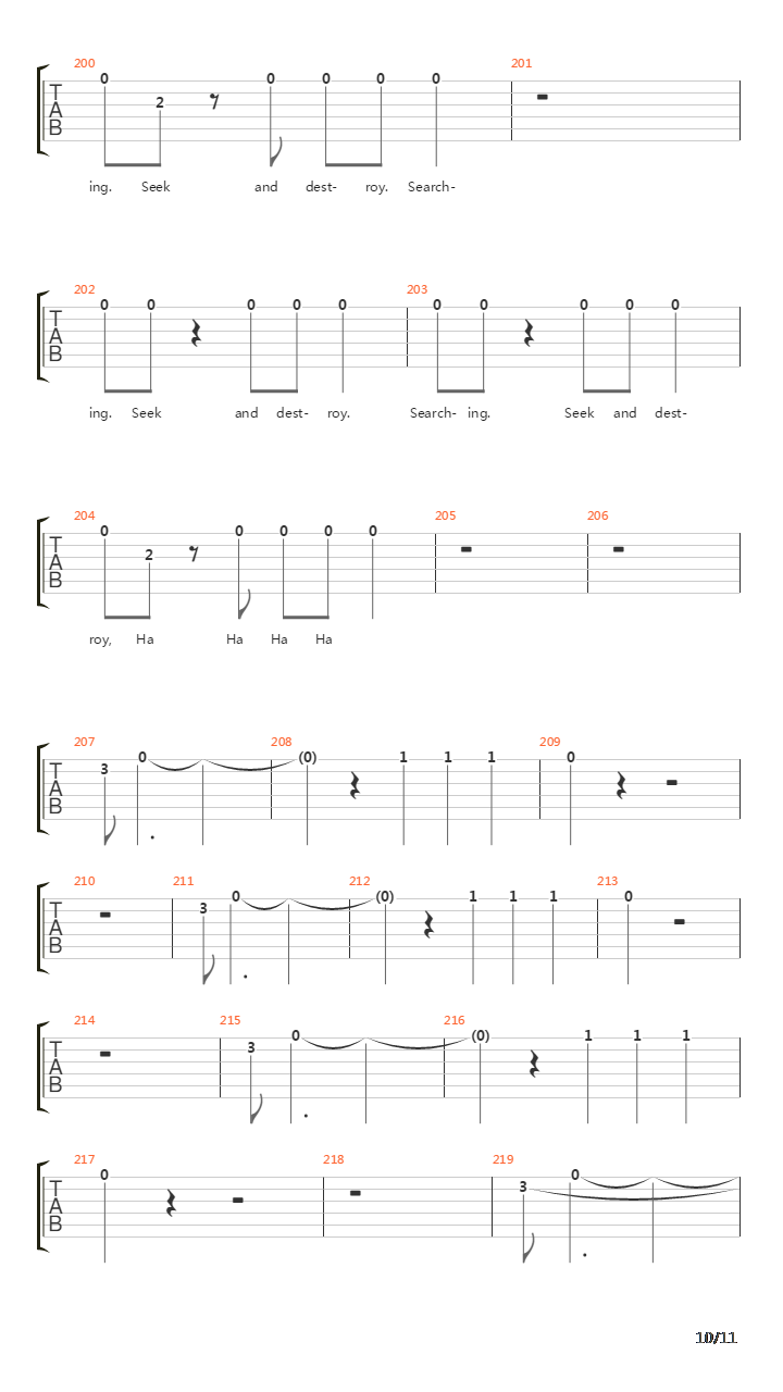 Seek And Destroy吉他谱