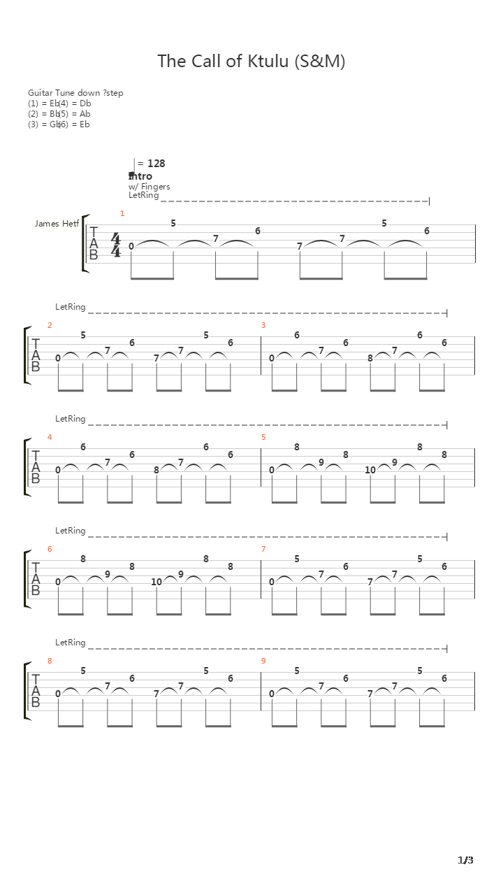 The Call Of Ktulu (S&amp;M)吉他谱