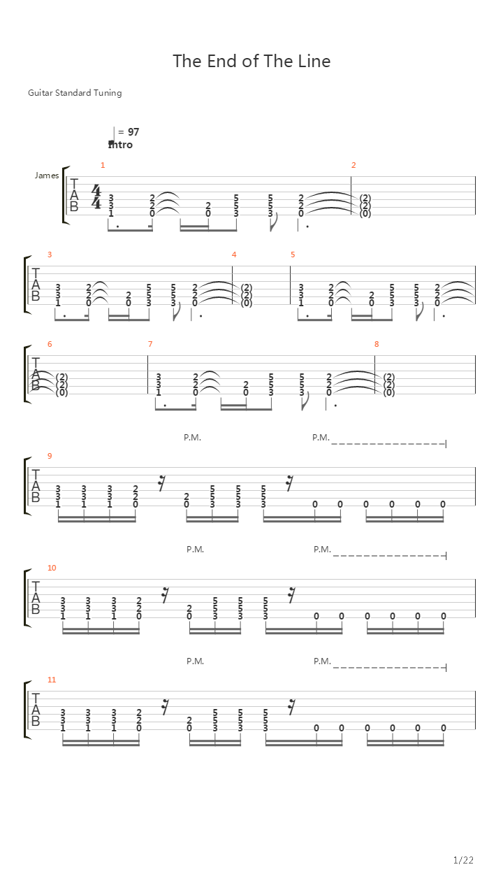 The End Of The Line吉他谱