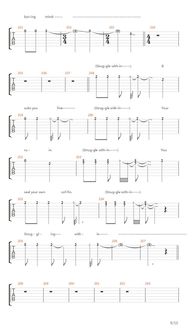 The Struggle Within吉他谱