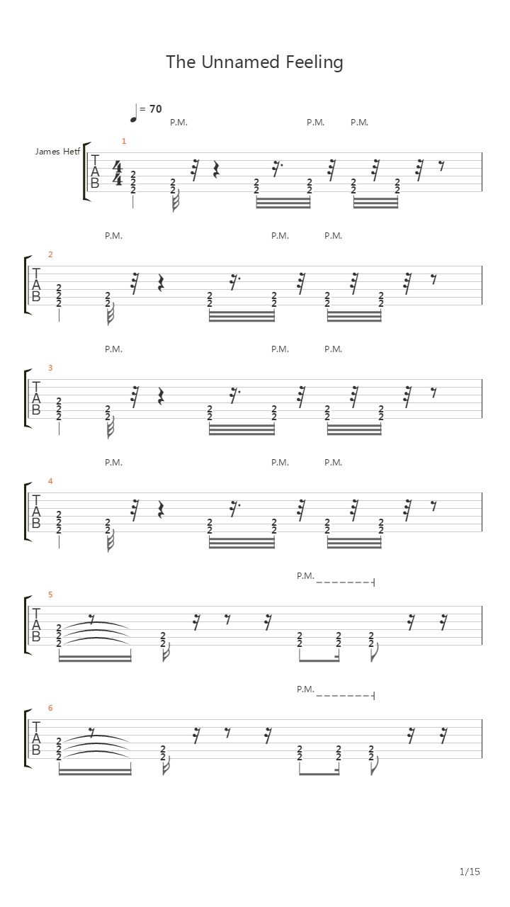 The Unnamed Feeling吉他谱