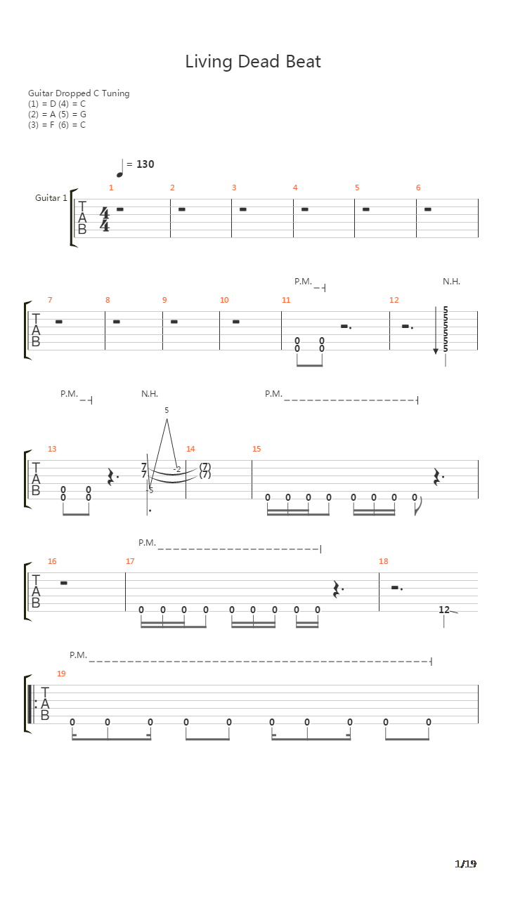 Living Dead Beat吉他谱