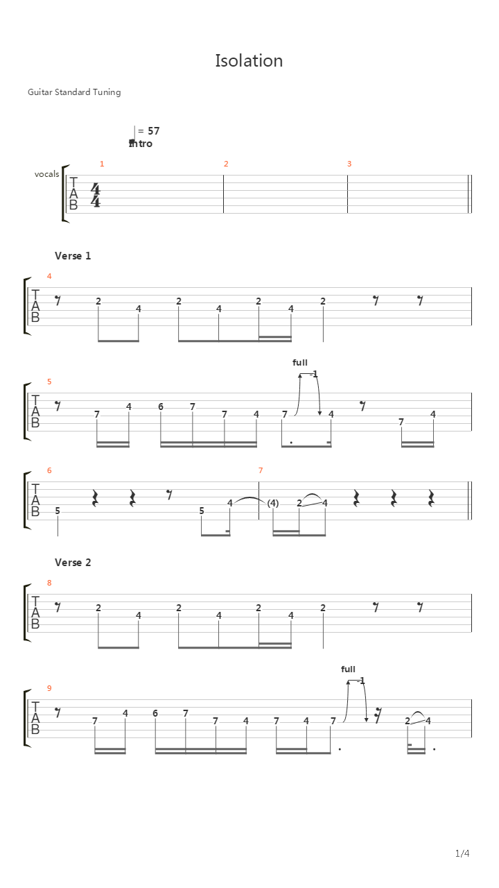 Isolation吉他谱