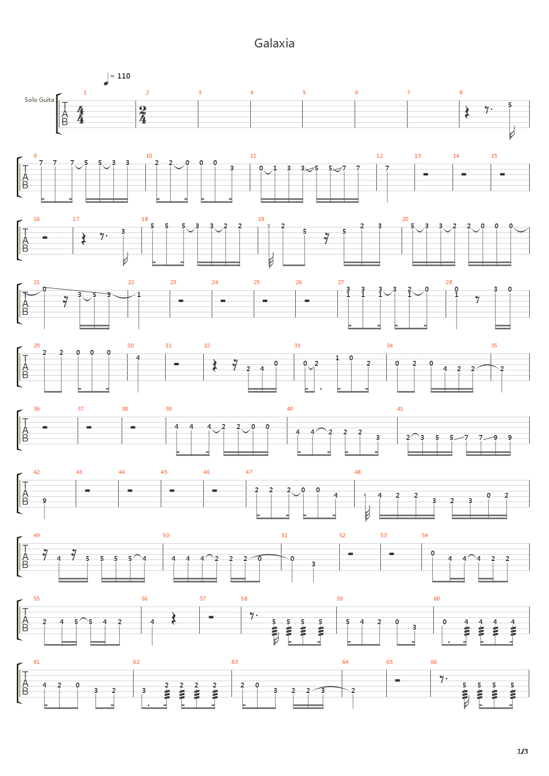 Galaxia吉他谱