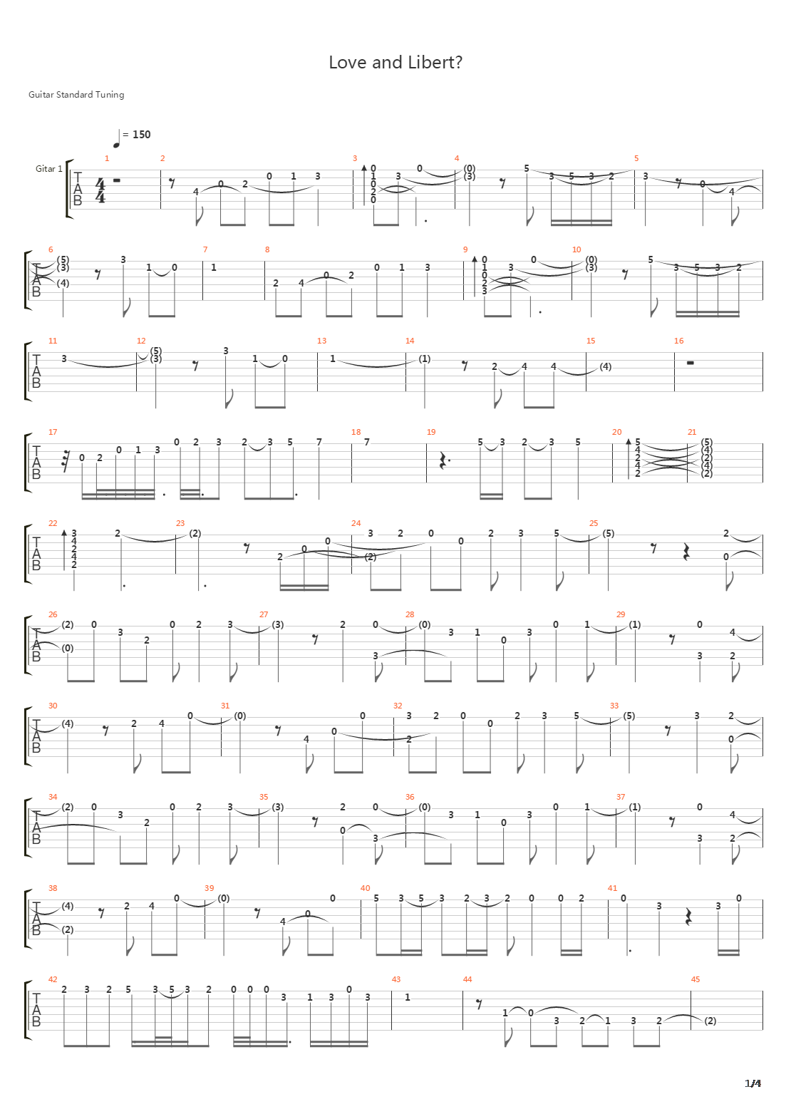 Love And Liberté吉他谱