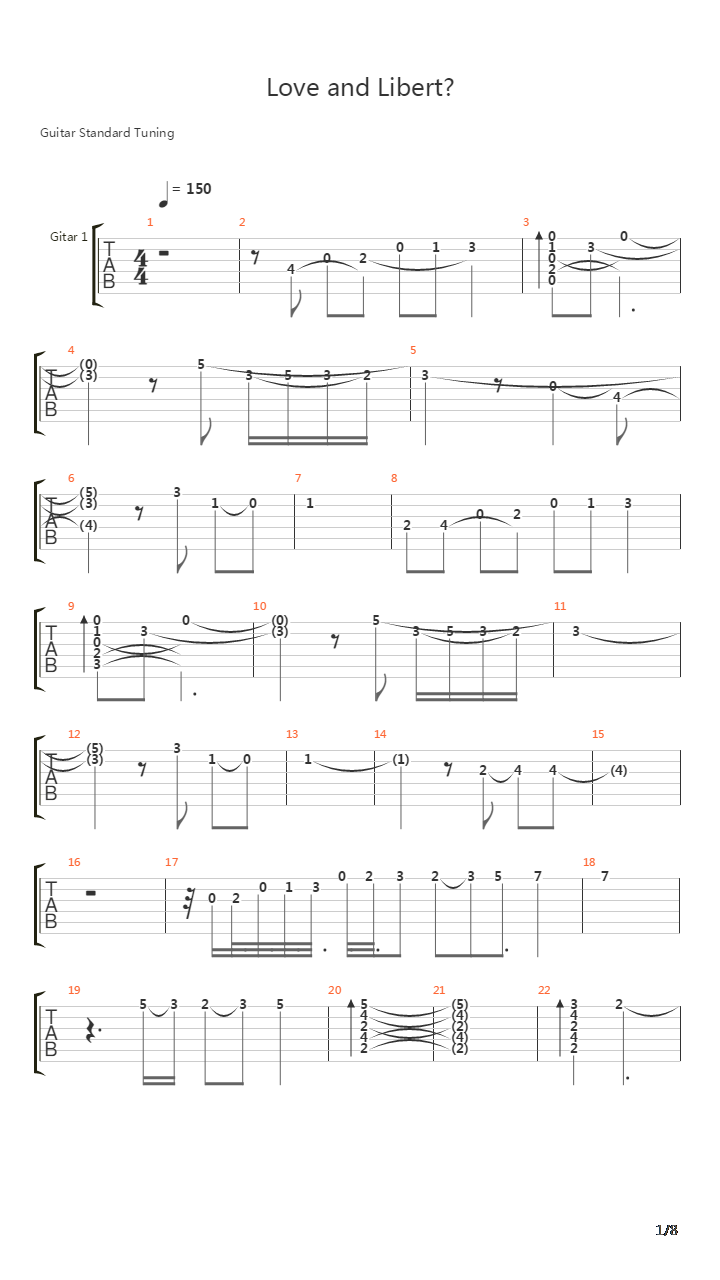 Love And Liberté吉他谱