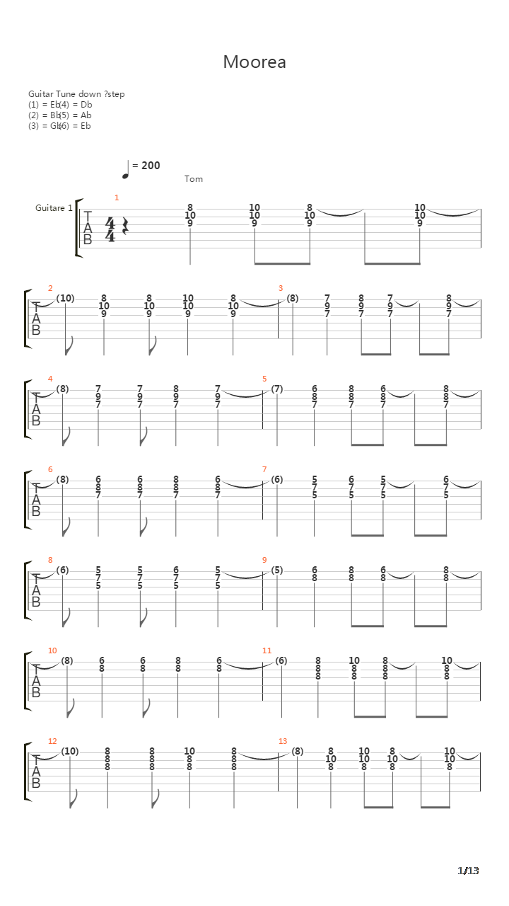 Moorea吉他谱