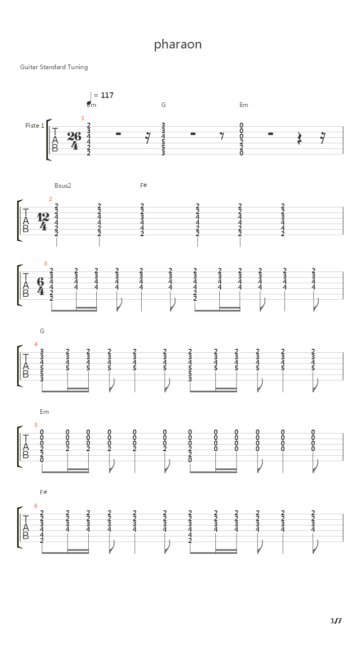 Pharaon (Cover)吉他谱