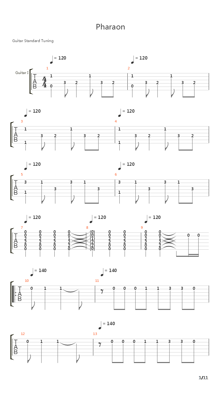 Pharaon吉他谱