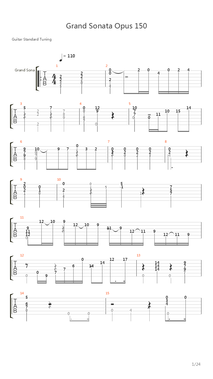 Grand Sonata Opus 150吉他谱