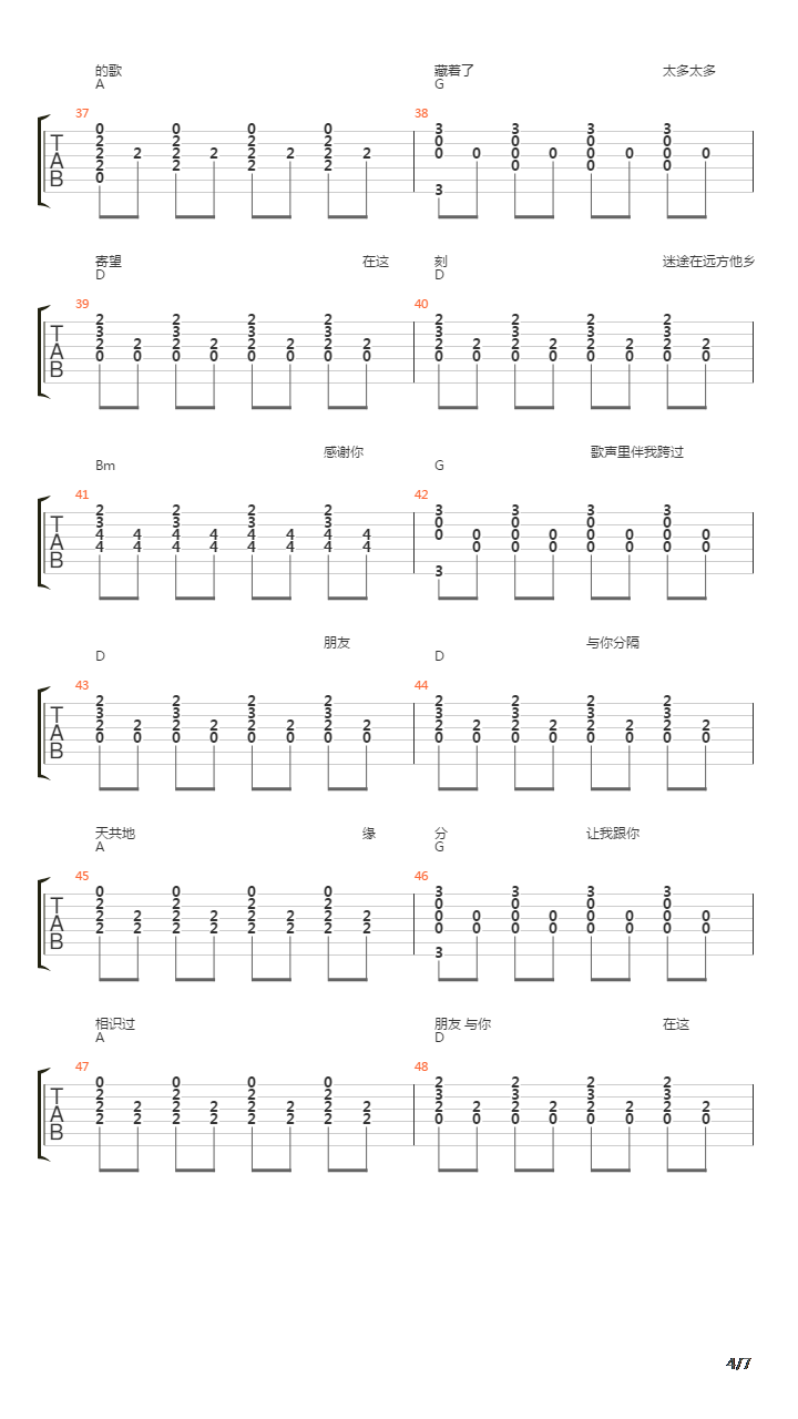我们的天空(纪念BEYOND黄家驹)吉他谱