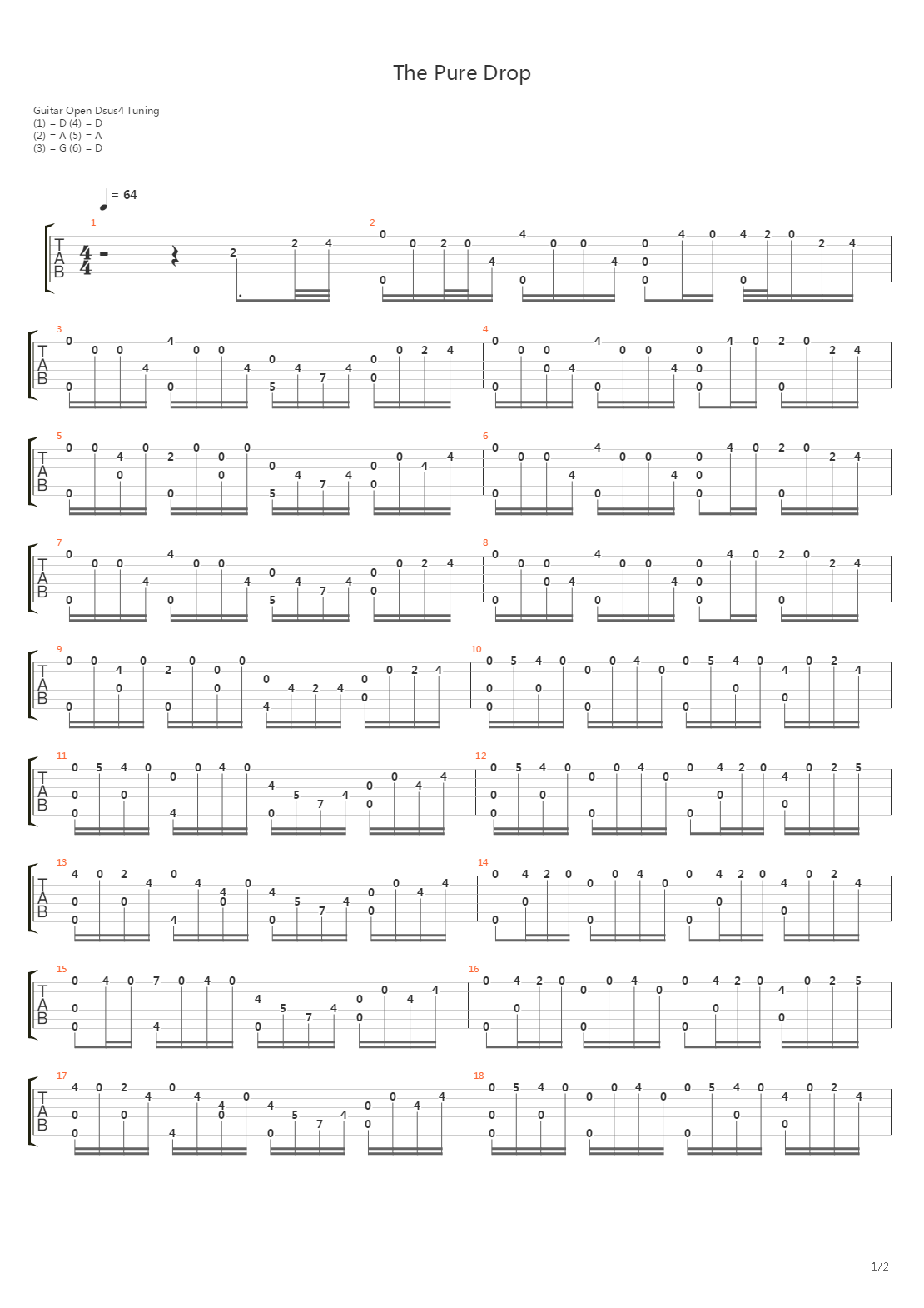 The Pure Drop吉他谱