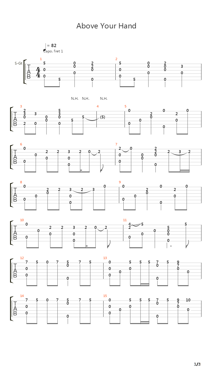 散华礼弥 - Above Your Hand吉他谱