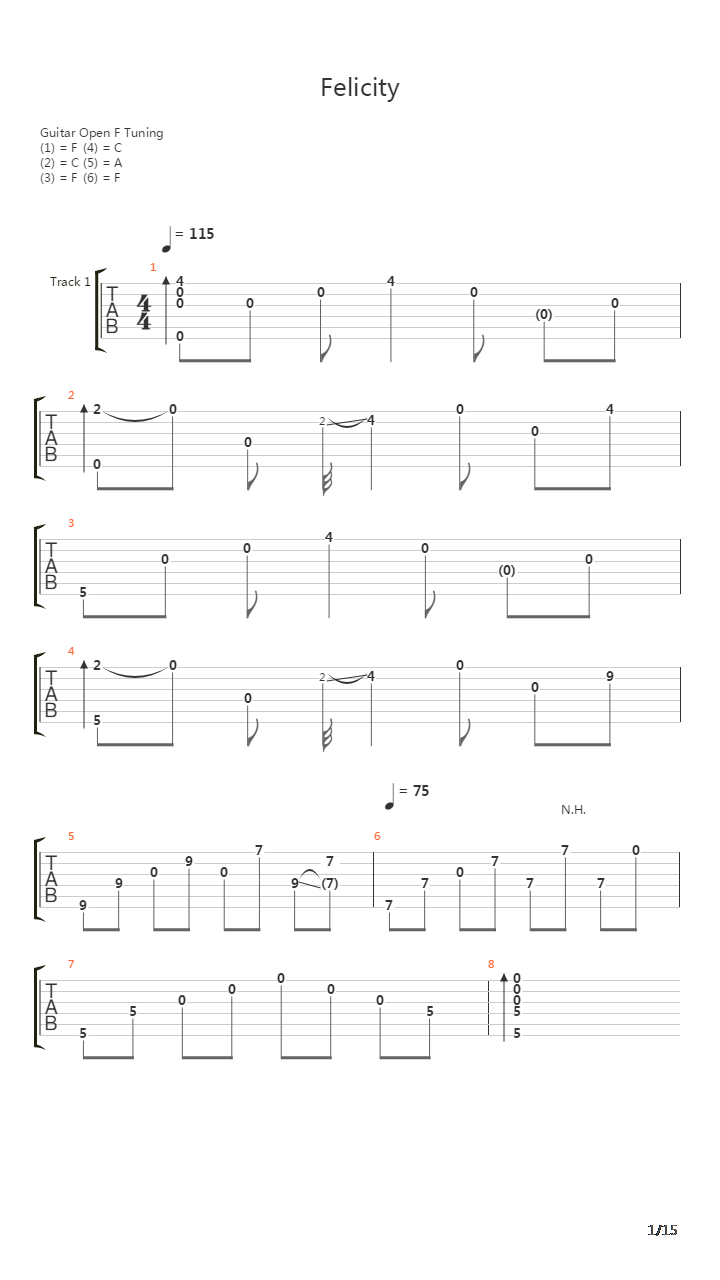 Felicity吉他谱