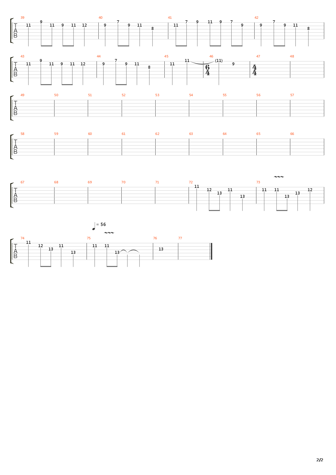 方向吉他谱