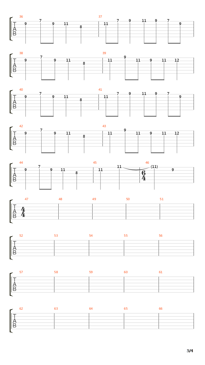 方向吉他谱