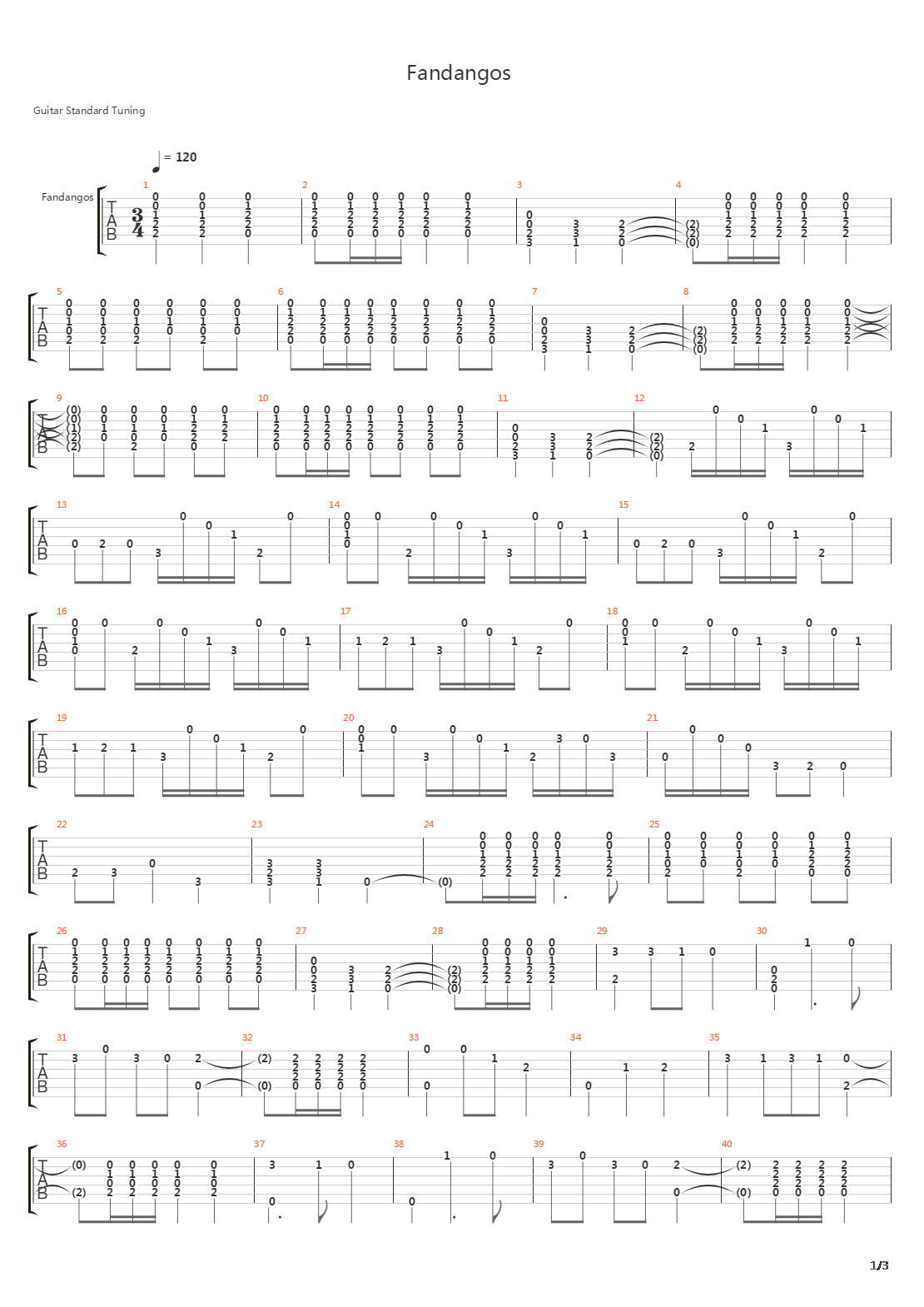 Fandangos吉他谱