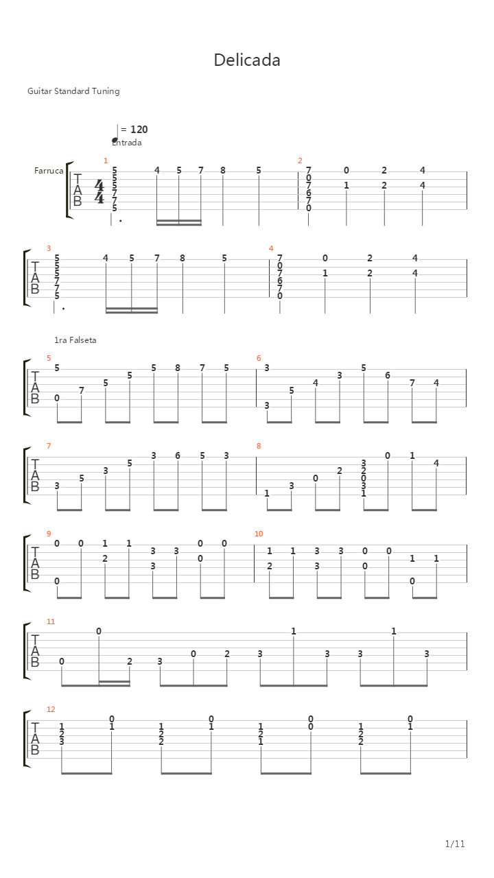 Delicada吉他谱