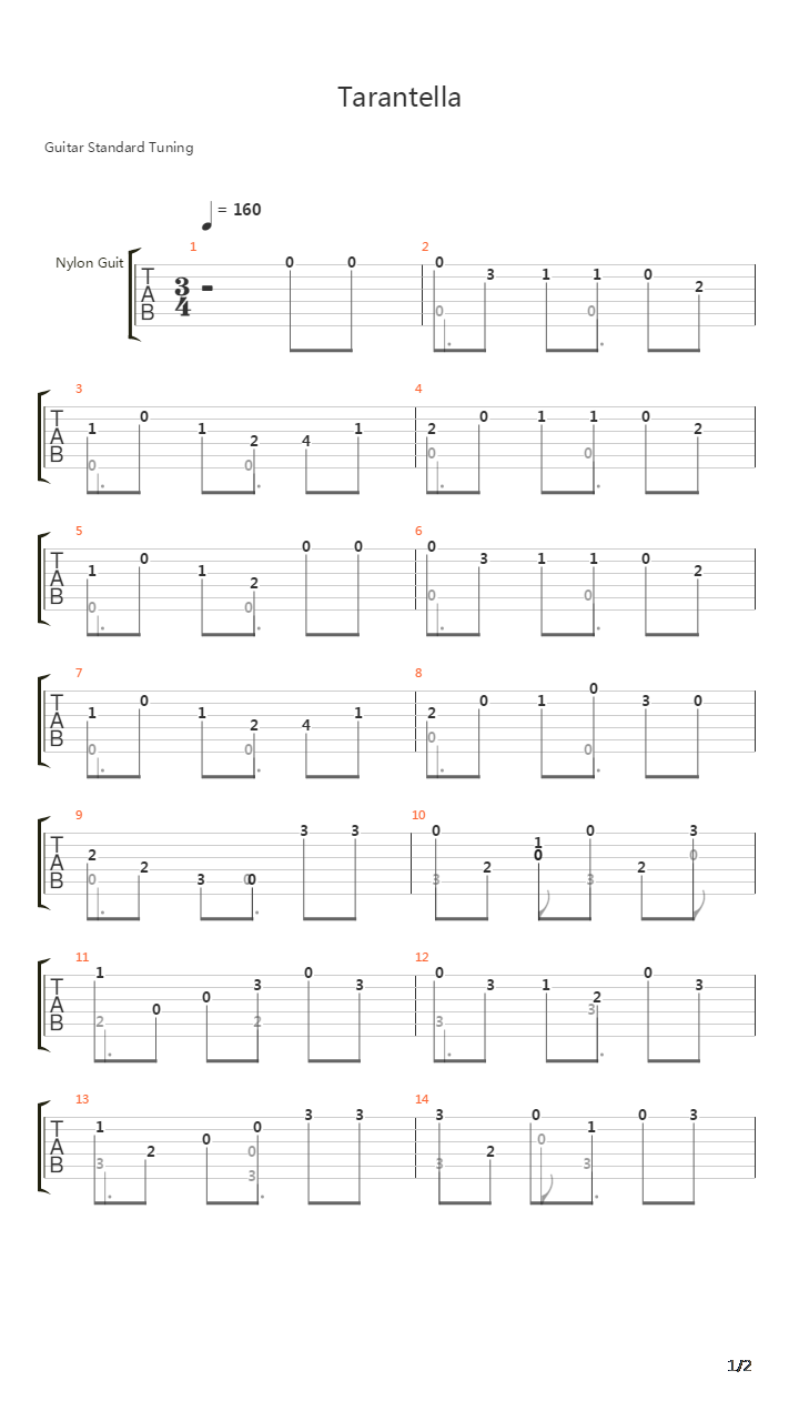 Tarantella吉他谱