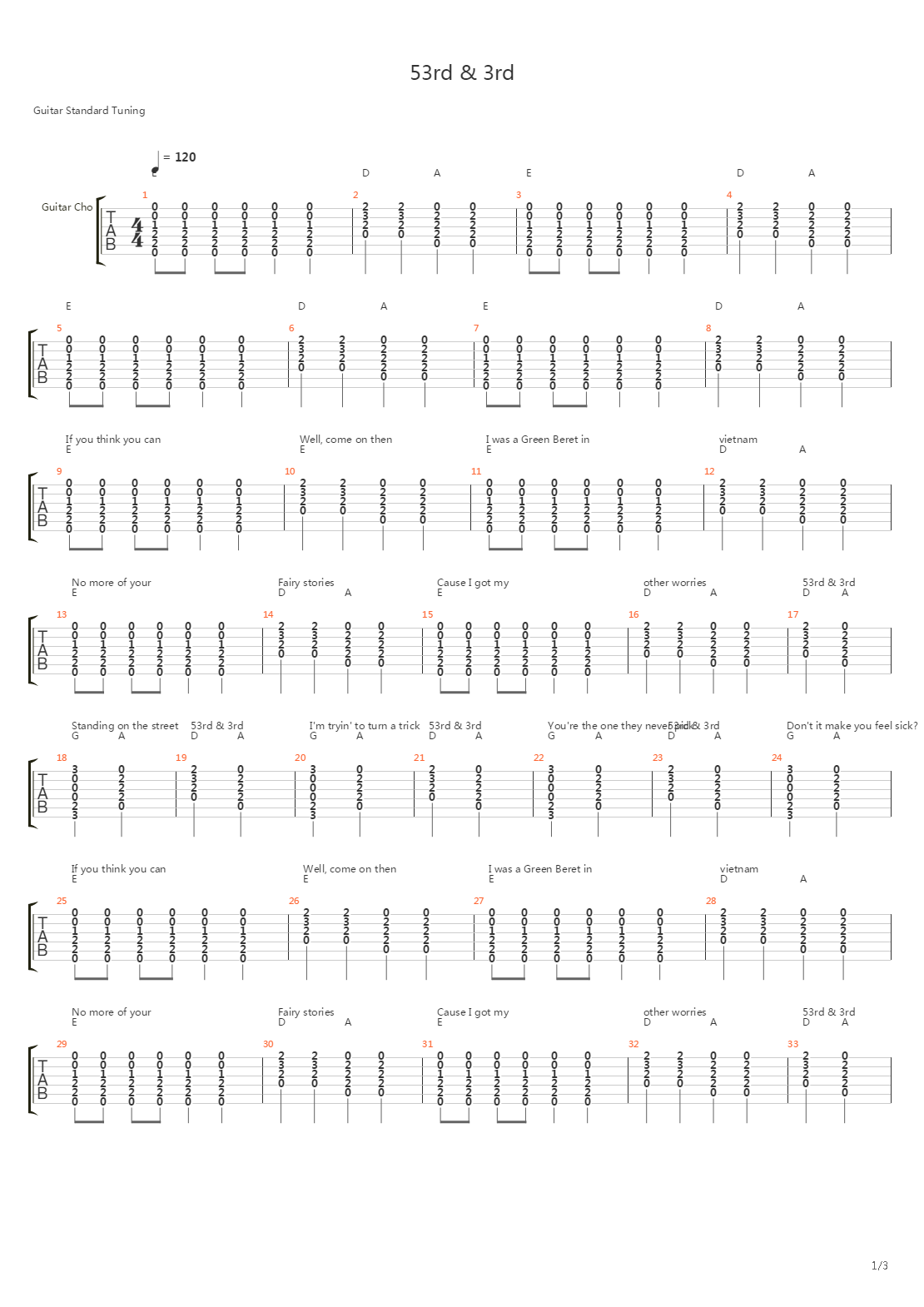 53rd And 3rd吉他谱