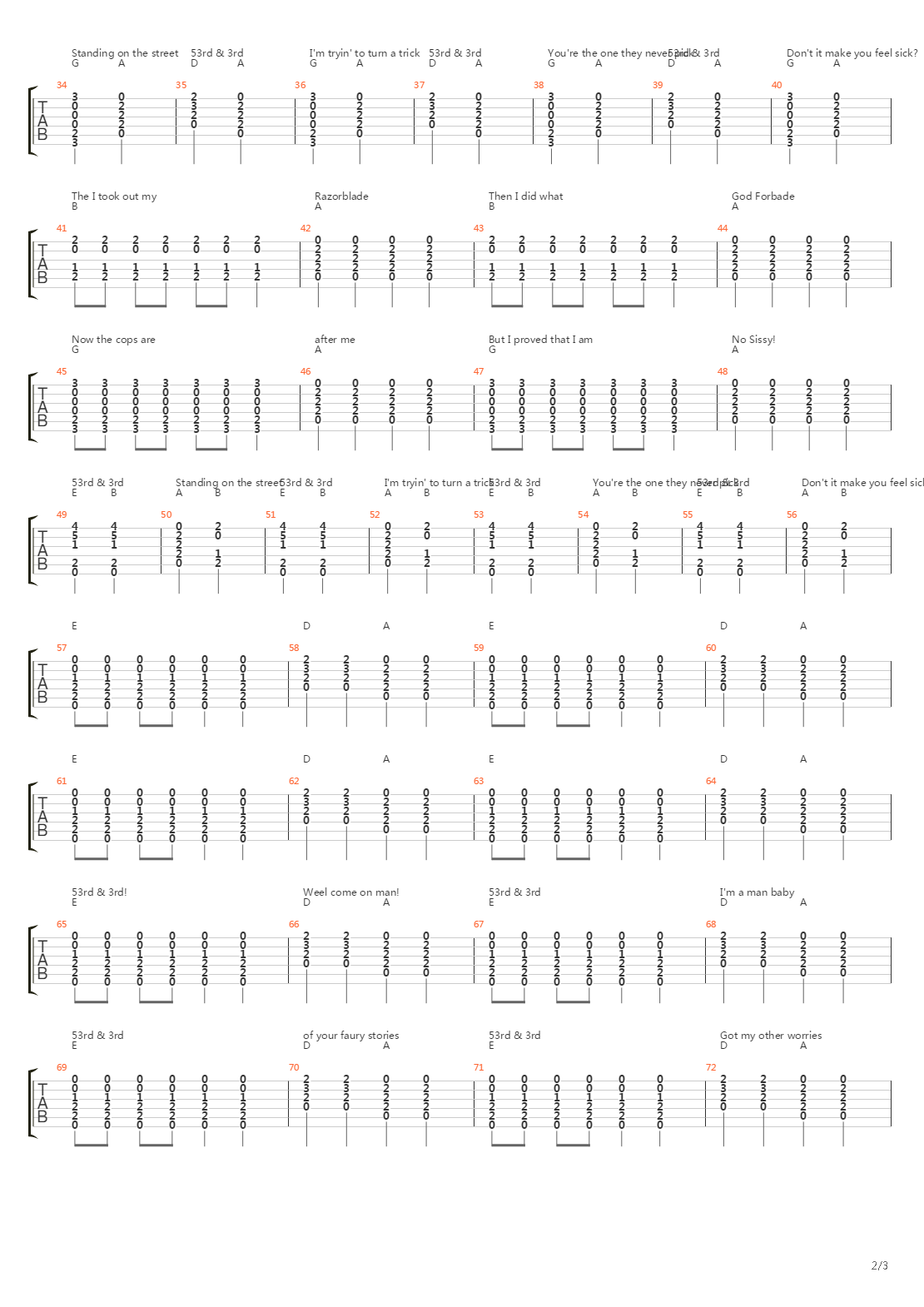 53rd And 3rd吉他谱