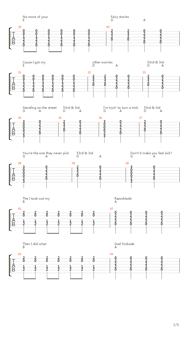 53rd And 3rd吉他谱