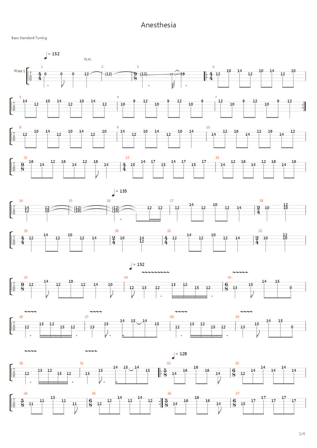 Anesthesia (Pulling Teeth)吉他谱