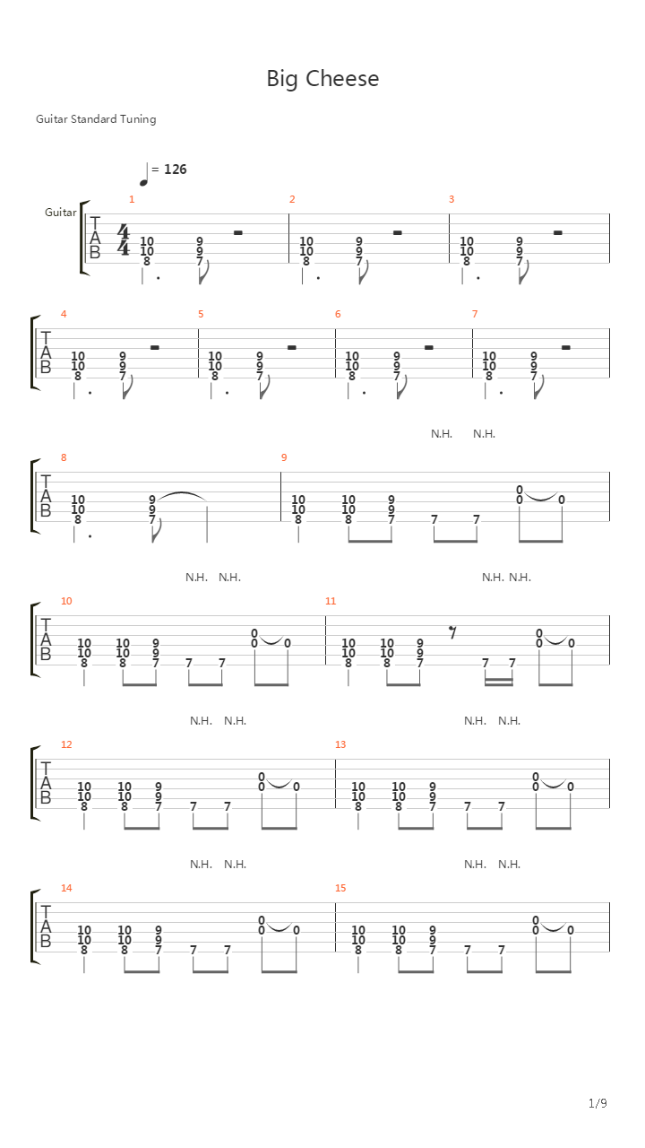Big Cheese吉他谱