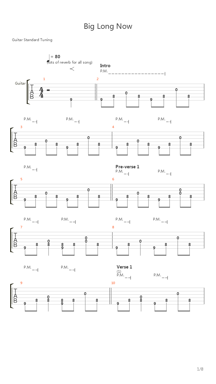 Big Long Now吉他谱