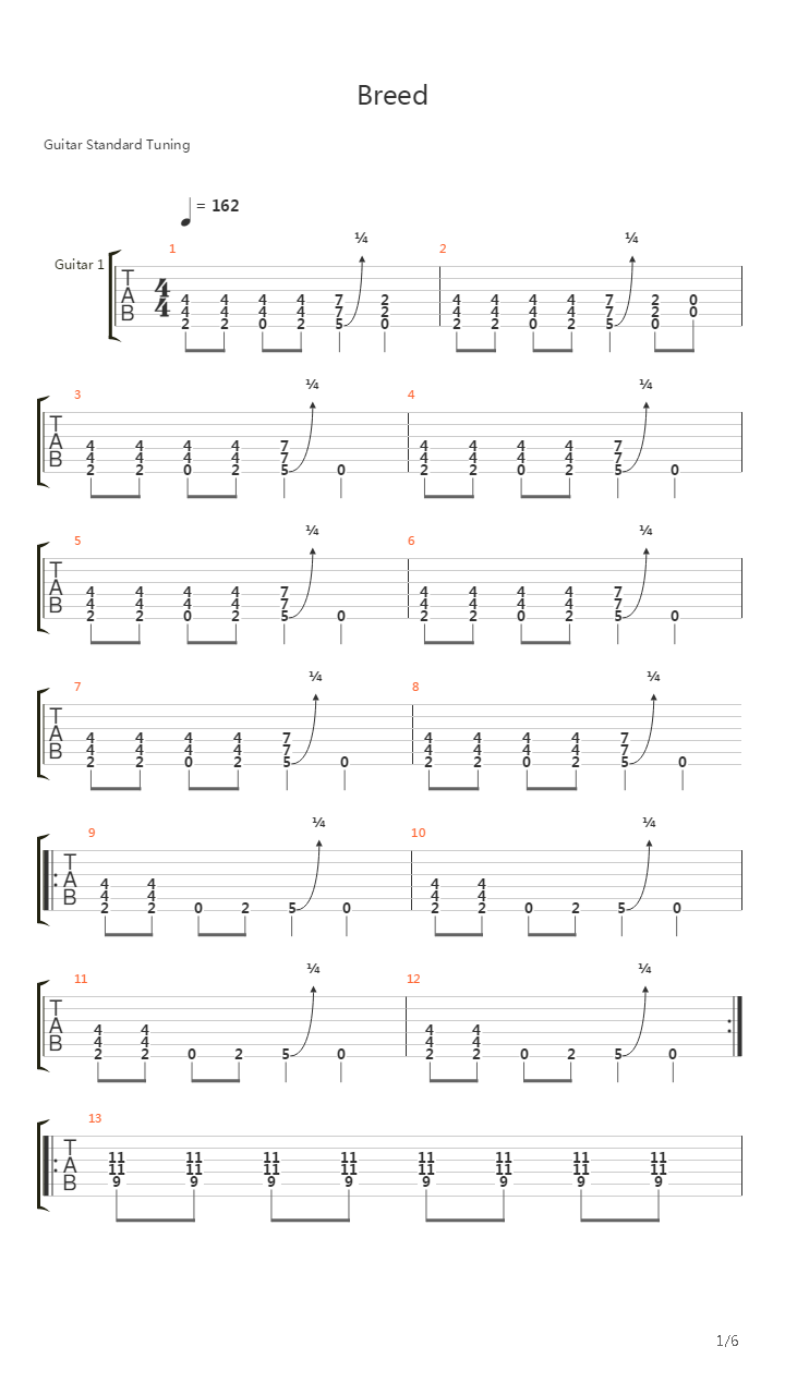 Breed (Bass)吉他谱