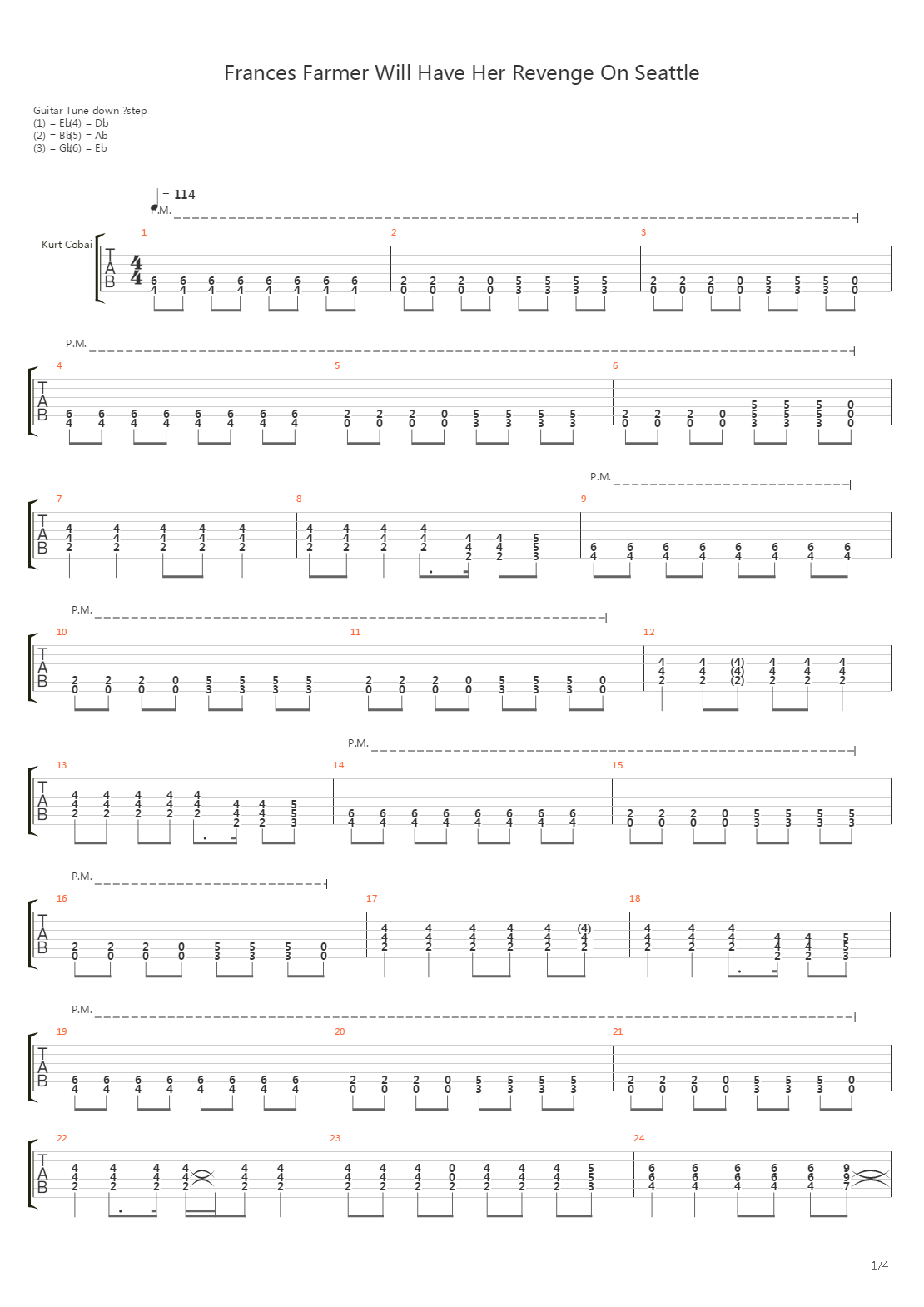 Frances Farmer Will Have Her Revenge On Seattle吉他谱