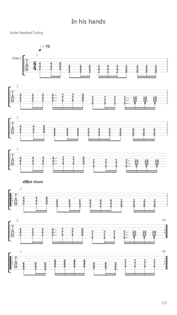 In His Hands吉他谱