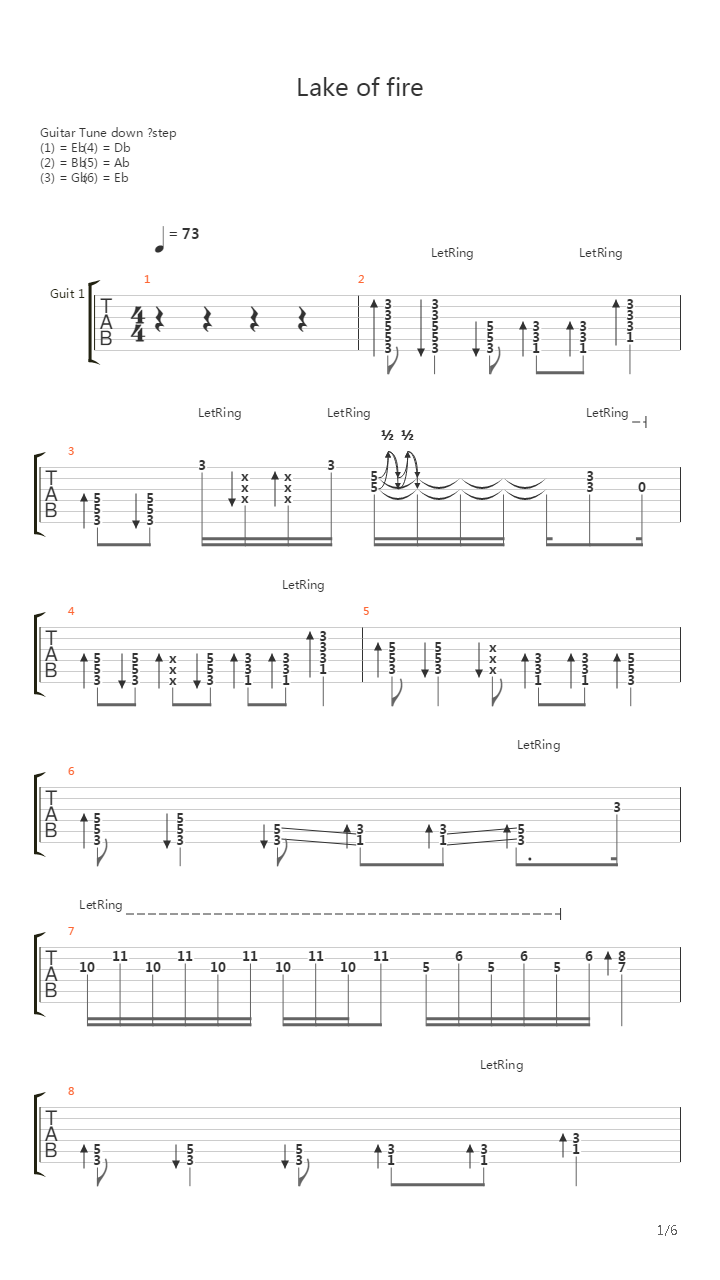 Lake Of Fire吉他谱
