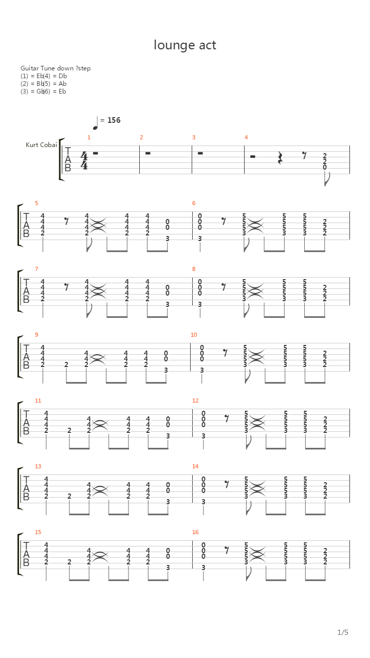 Lounge Act吉他谱