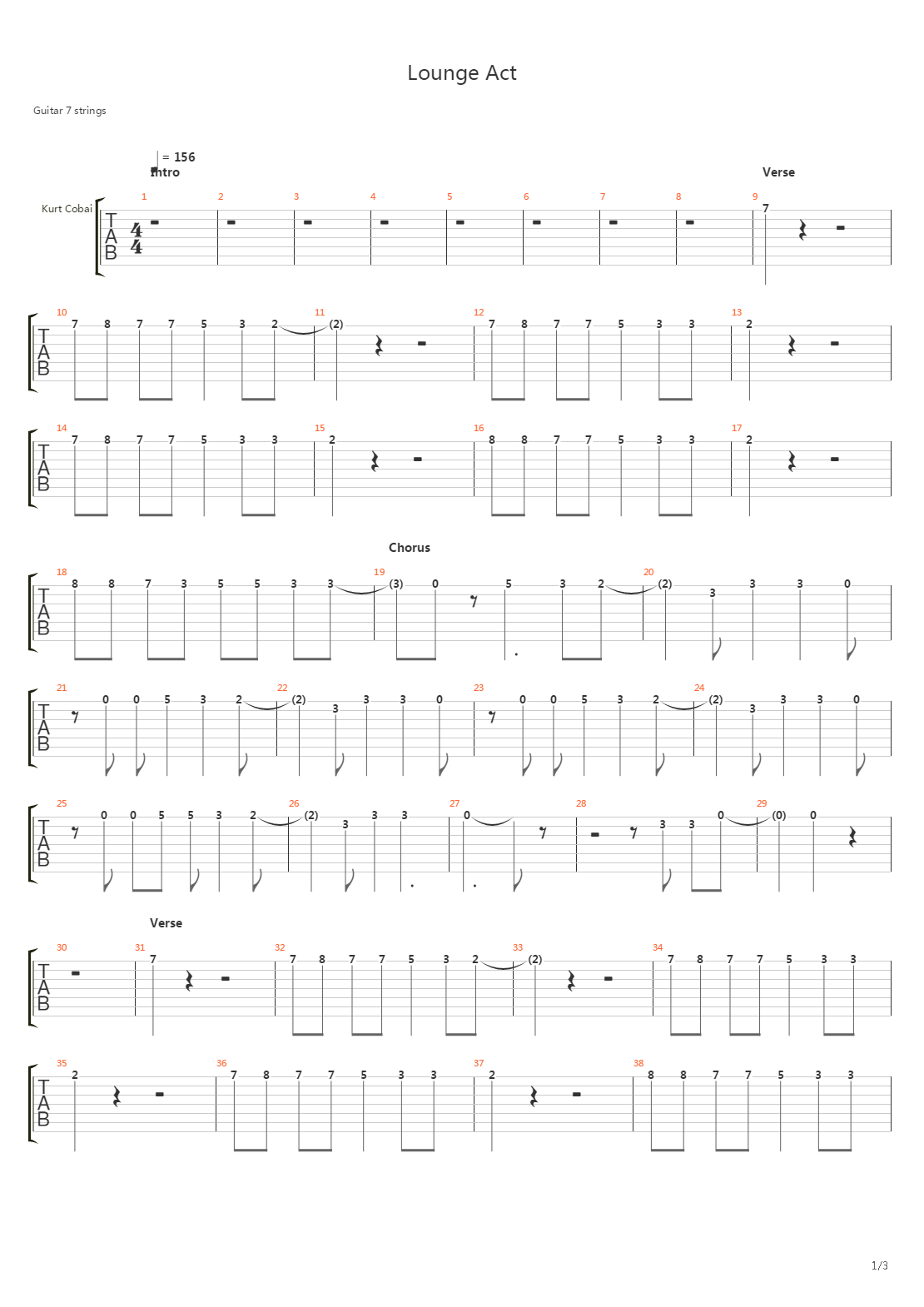 Lounge Act吉他谱