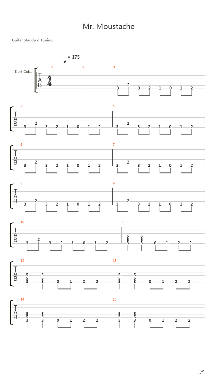 Mr. Moustache吉他谱