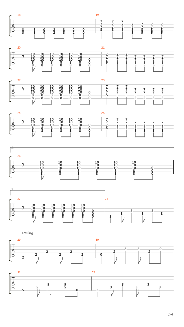 On A Plain吉他谱